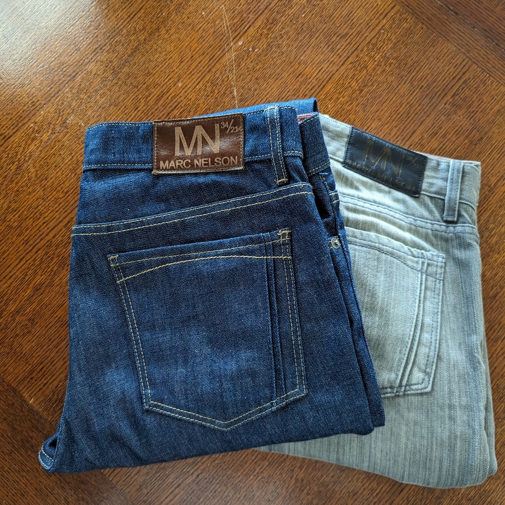 Marc Nelson Designer Jeans, Crafted in Knoxville, TN - Two Pairs, Blue & Gray
